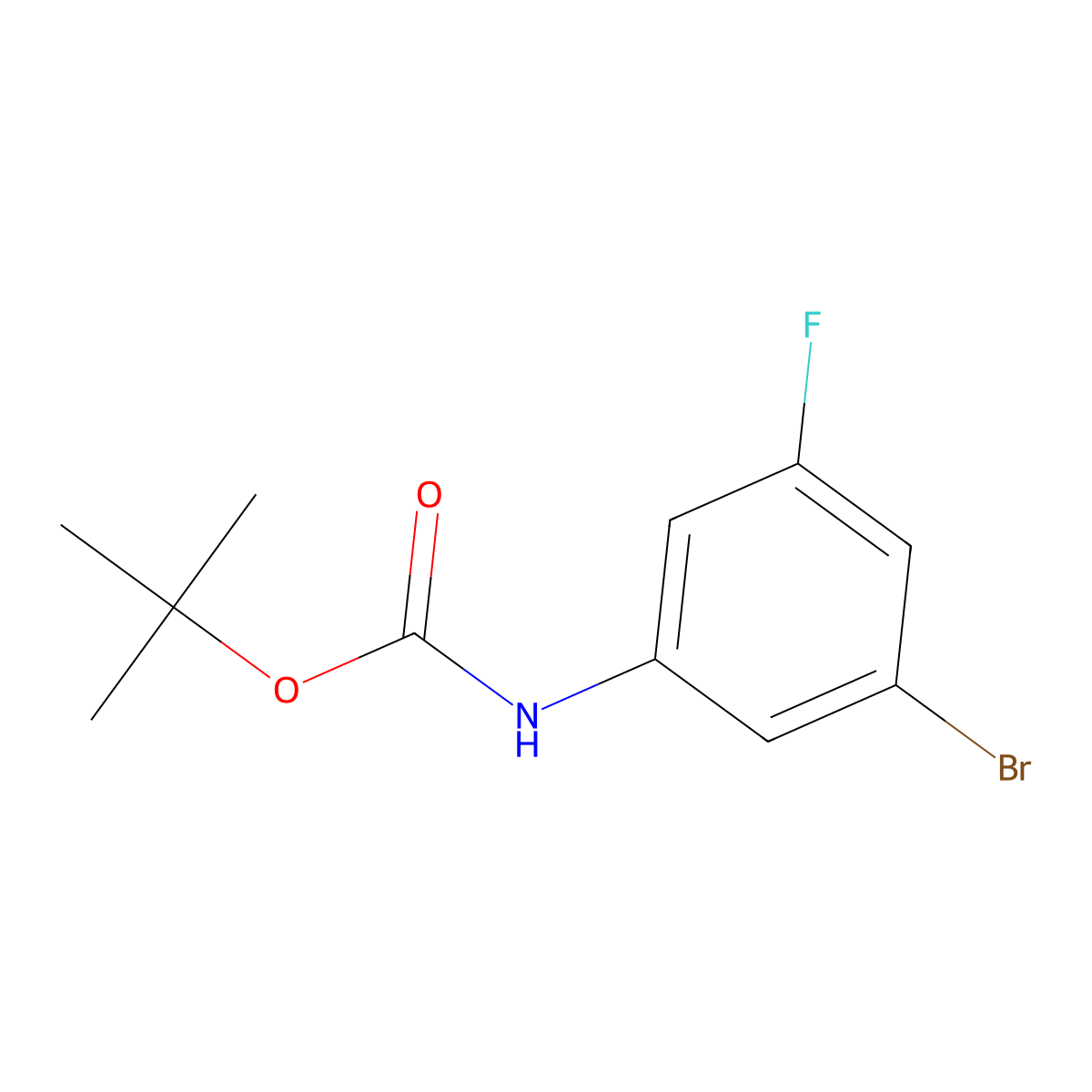Tert-butyl (3-bromo-5-fluorophenyl)carbamate molecular structure, CAS 1870366-60-1