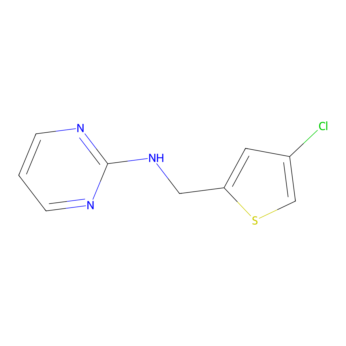 N-[(4-chlorothiophen-2-yl)methyl]pyrimidin-2-amine molecular structure, CAS 1870383-91-7