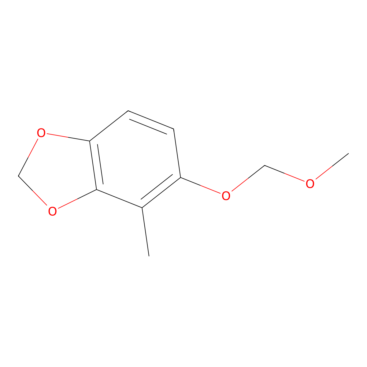 1,3-Benzodioxole, 5-(methoxymethoxy)-4-methyl- molecular structure, CAS 187040-02-4
