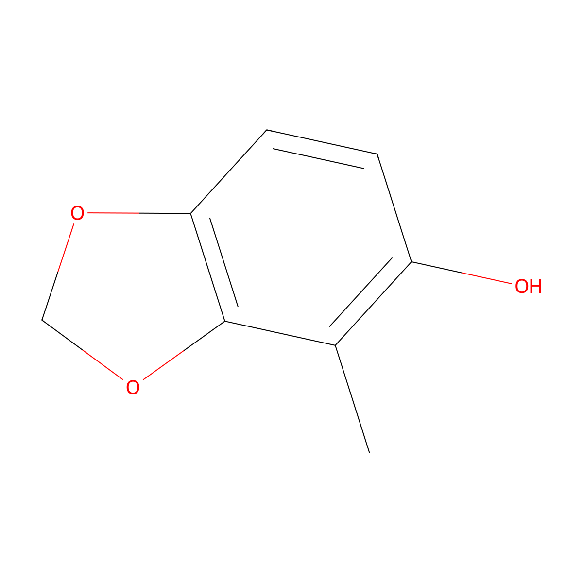 4-Methylbenzo[d][1,3]dioxol-5-ol molecular structure, CAS 187040-03-5