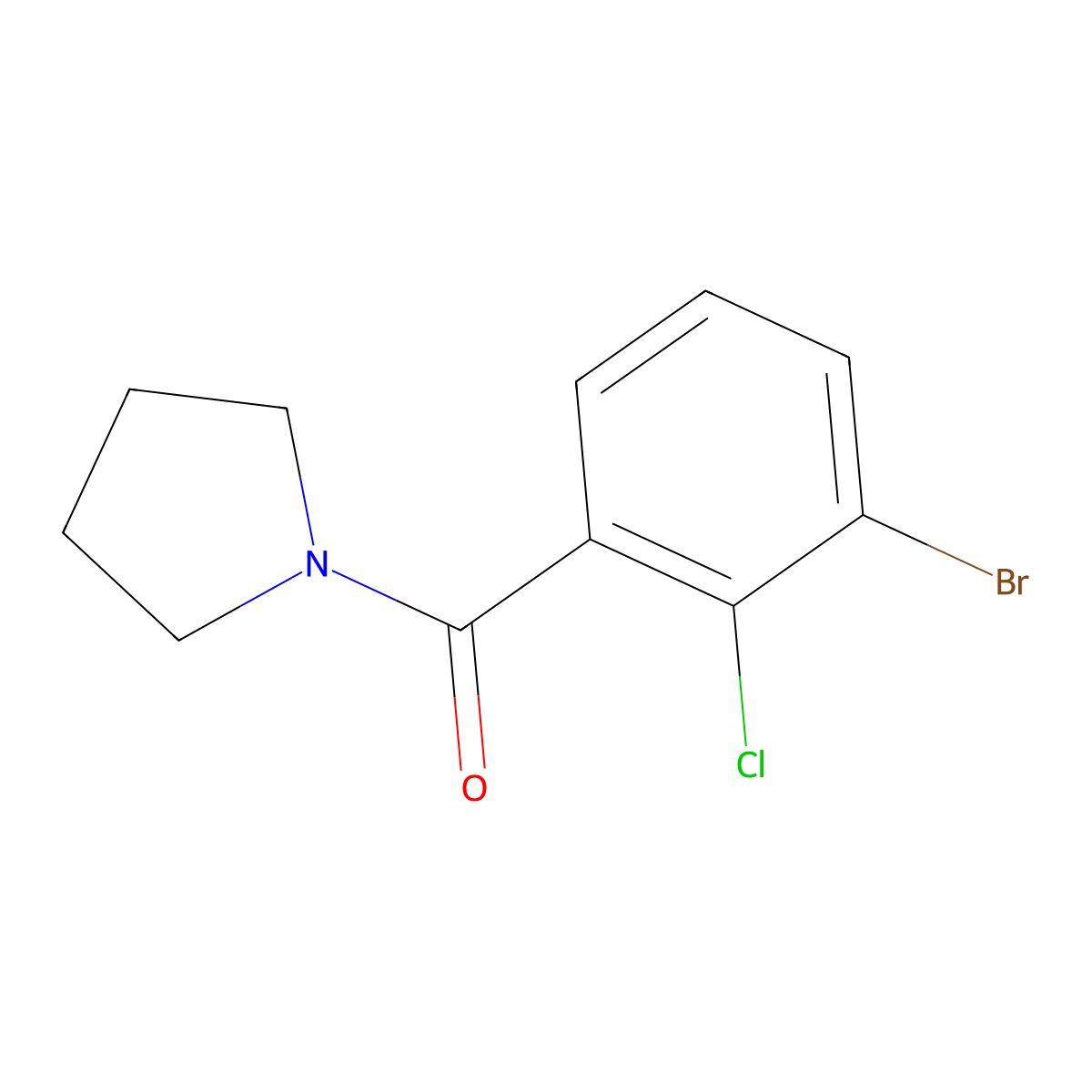 (3-Bromo-2-chlorophenyl)(pyrrolidin-1-yl)methanone molecular structure, CAS 1870415-38-5