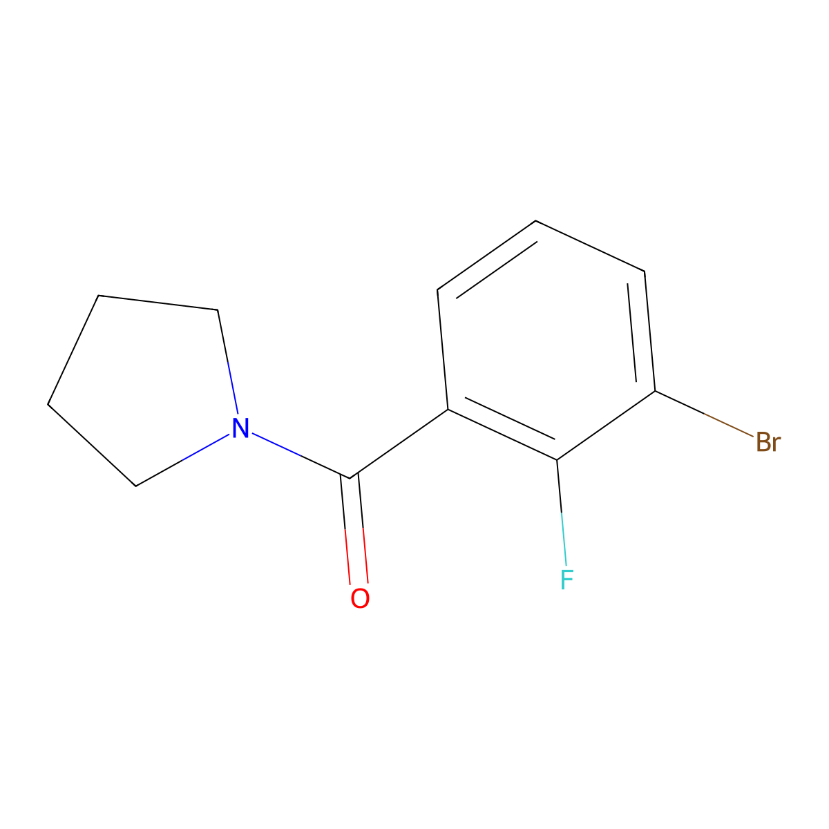 (3-Bromo-2-fluorophenyl)(pyrrolidin-1-yl)methanone molecular structure, CAS 1870431-31-4
