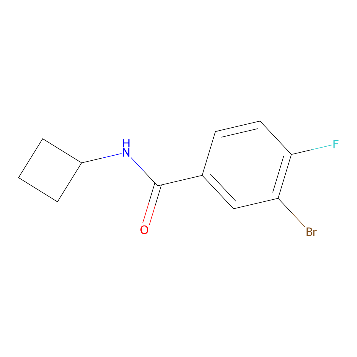 3-Bromo-N-cyclobutyl-4-fluorobenzamide molecular structure, CAS 1870439-13-6