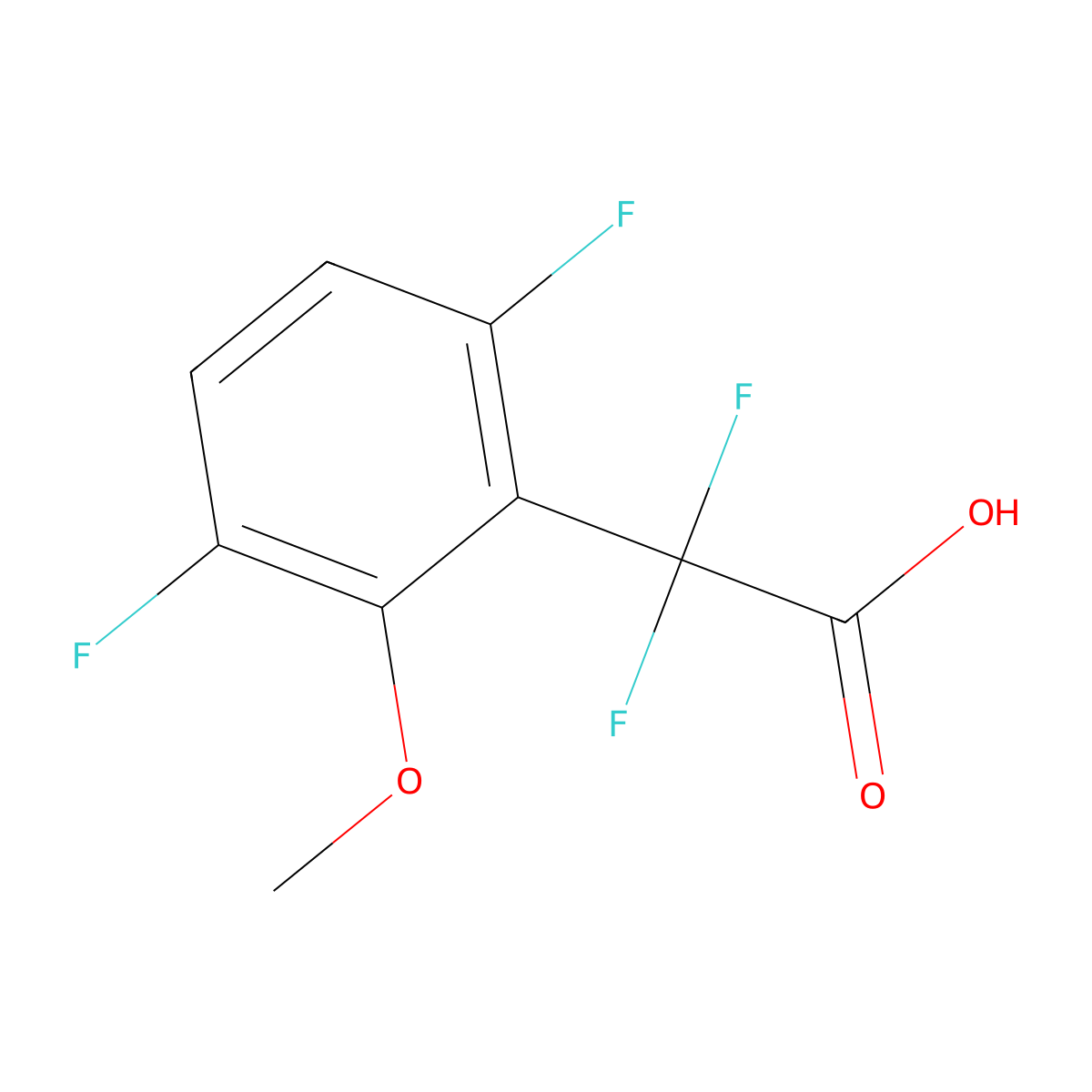 2-(3,6-Difluoro-2-methoxyphenyl)-2,2-difluoroacetic acid molecular structure, CAS 1870443-55-2