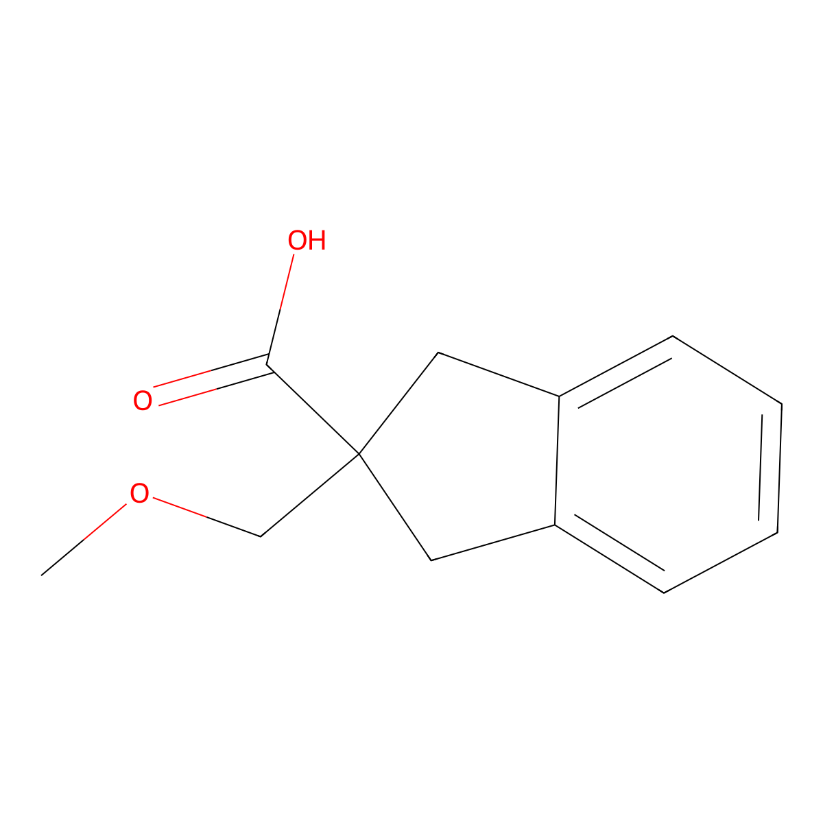 2-(methoxymethyl)-2,3-dihydro-1H-indene-2-carboxylic acid molecular structure, CAS 1870471-94-5