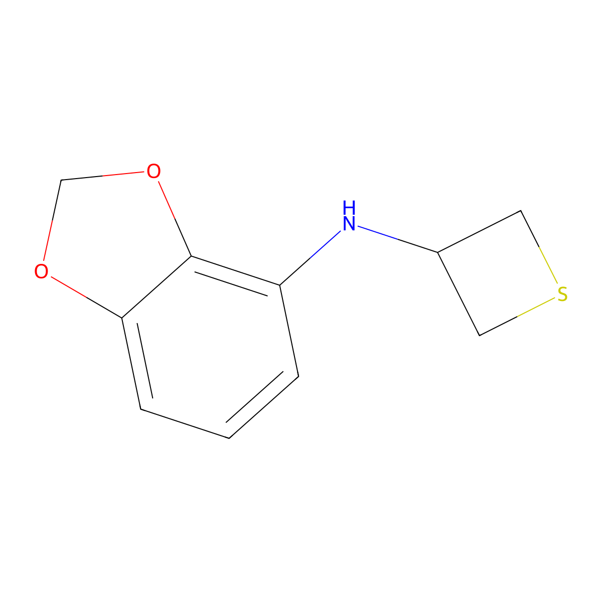 N-(Thietan-3-yl)benzo[d][1,3]dioxol-4-amine molecular structure, CAS 1870496-99-3