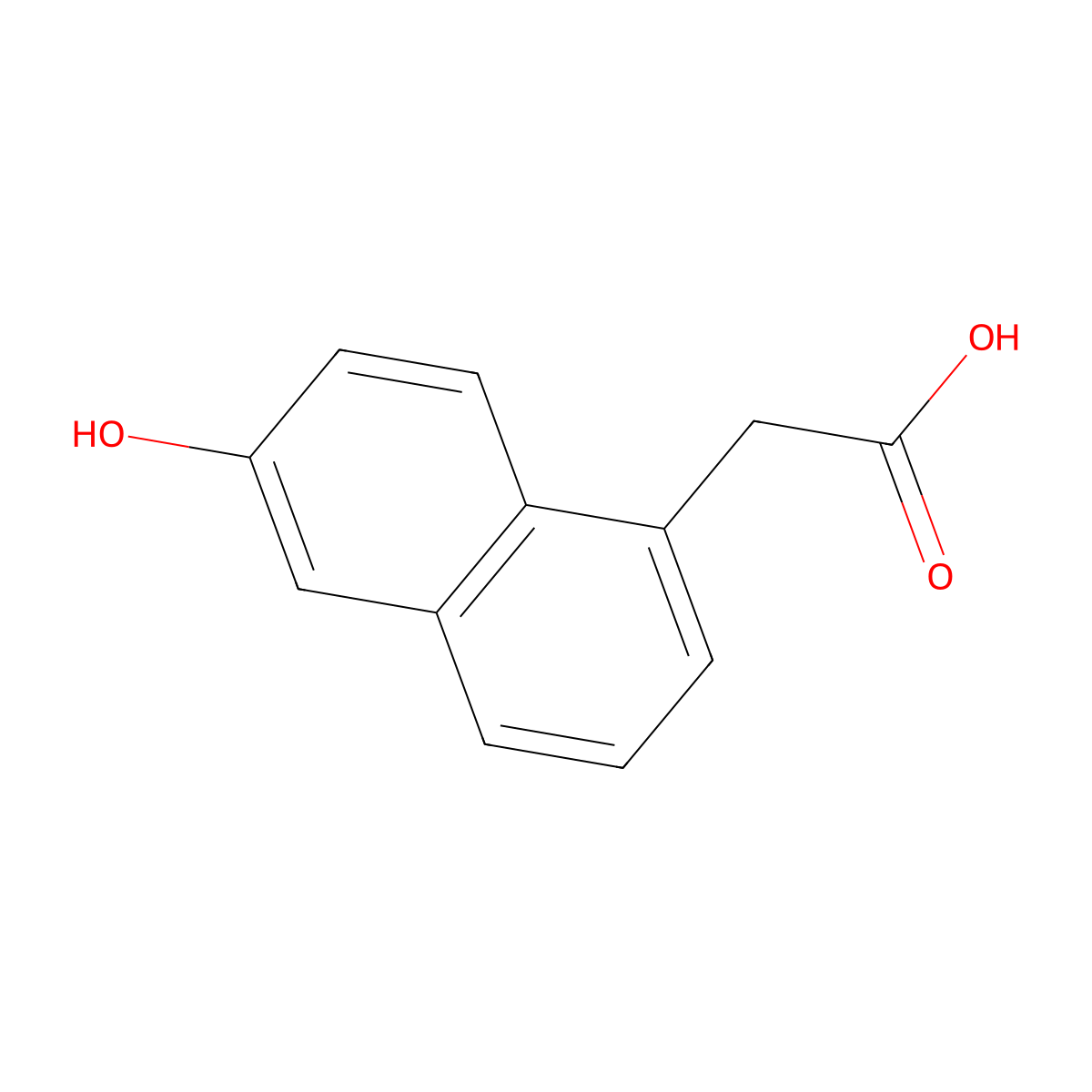 (6-Hydroxy-1-naphthyl)acetic acid molecular structure, CAS 18705-35-6