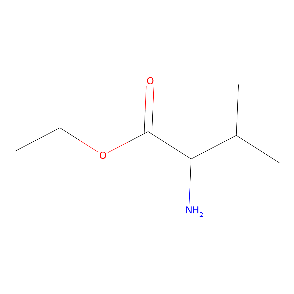 l-Valine, ethyl ester molecular structure, CAS 18705-85-6