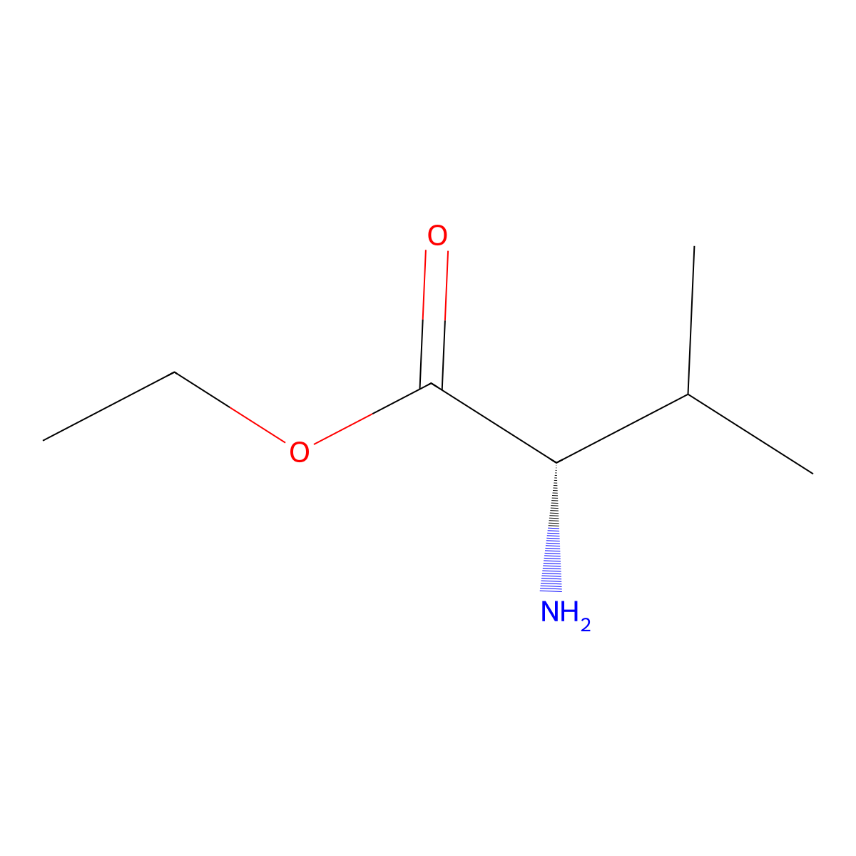 l-Valine, ethyl ester molecular structure, CAS 18705-85-6