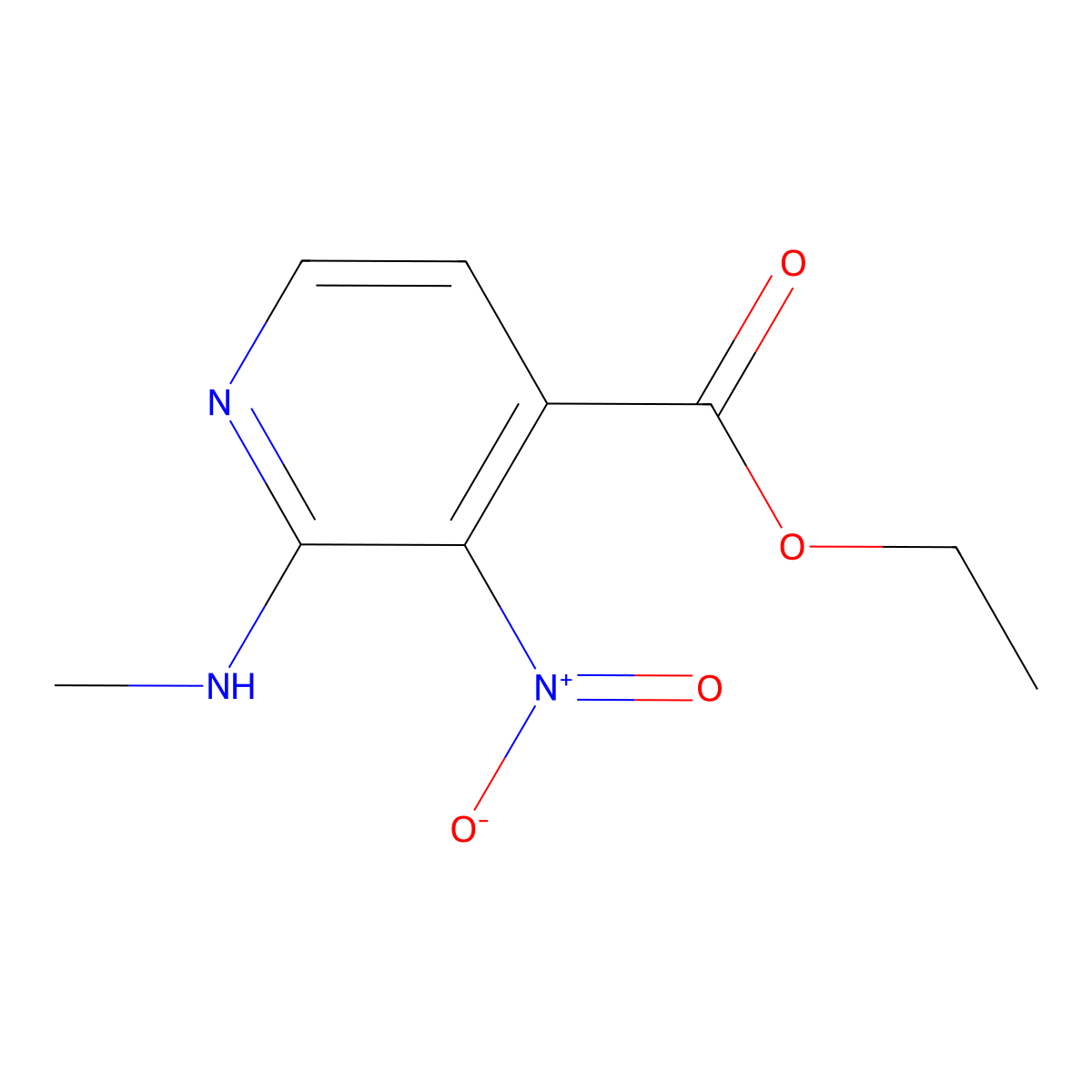 Ethyl 2-(methylamino)-3-nitropyridine-4-carboxylate molecular structure, CAS 1870533-25-7