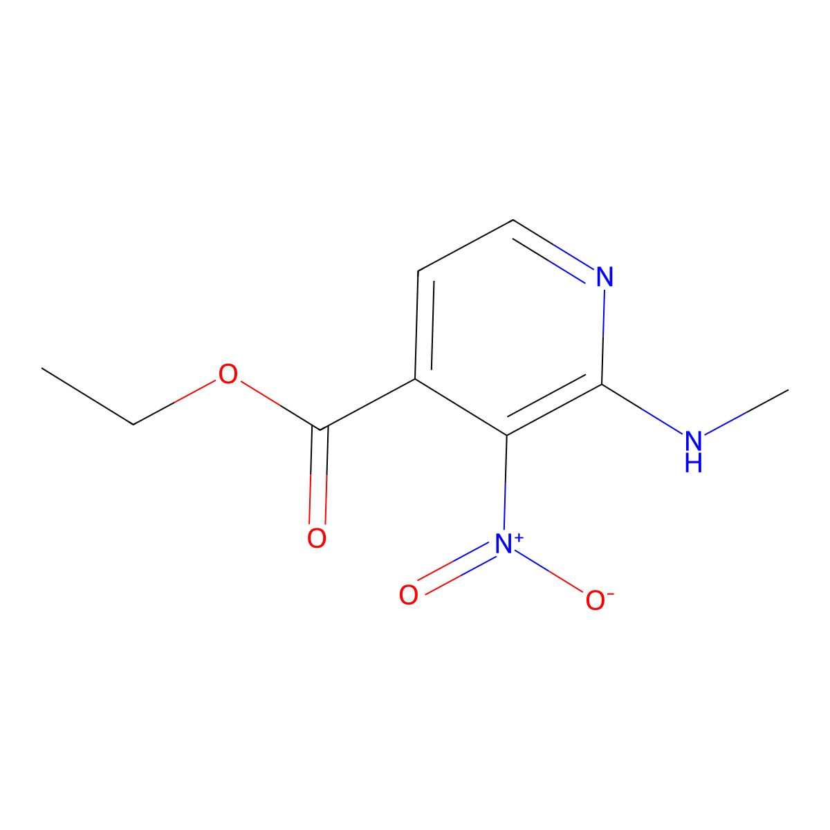 Ethyl 2-(methylamino)-3-nitropyridine-4-carboxylate molecular structure, CAS 1870533-25-7