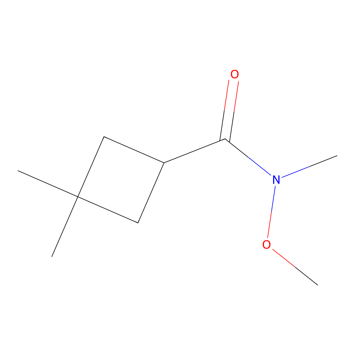 N-methoxy-N,3,3-trimethylcyclobutane-1-carboxamide molecular structure, CAS 1870559-20-8