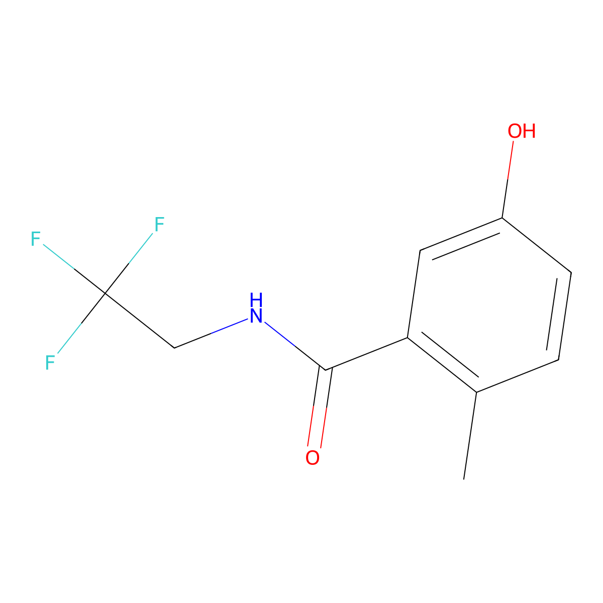 5-Hydroxy-2-methyl-N-(2,2,2-trifluoroethyl)benzamide molecular structure, CAS 1870561-50-4