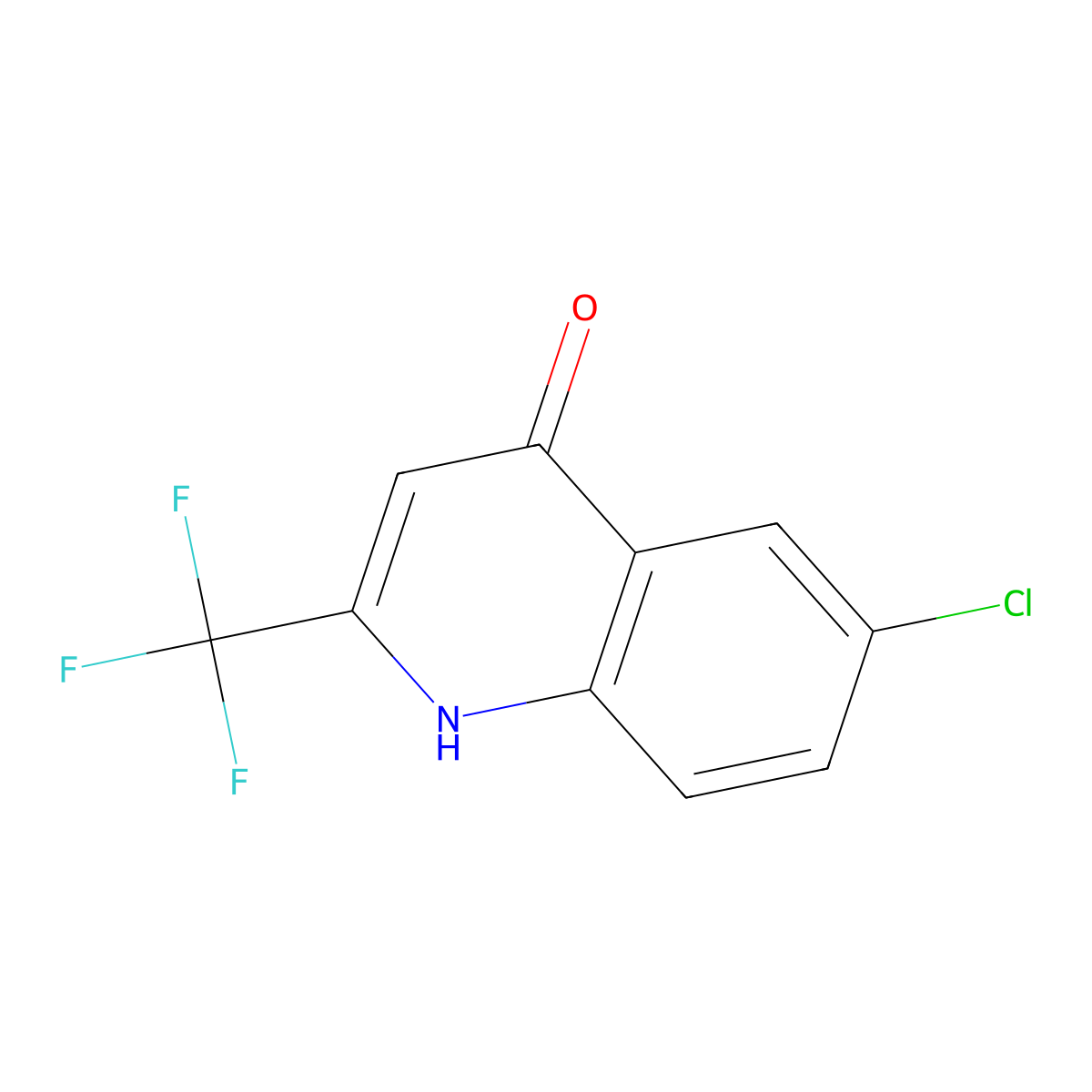 6-Chloro-2-(trifluoromethyl)quinolin-4(1H)-one molecular structure, CAS 18706-21-3