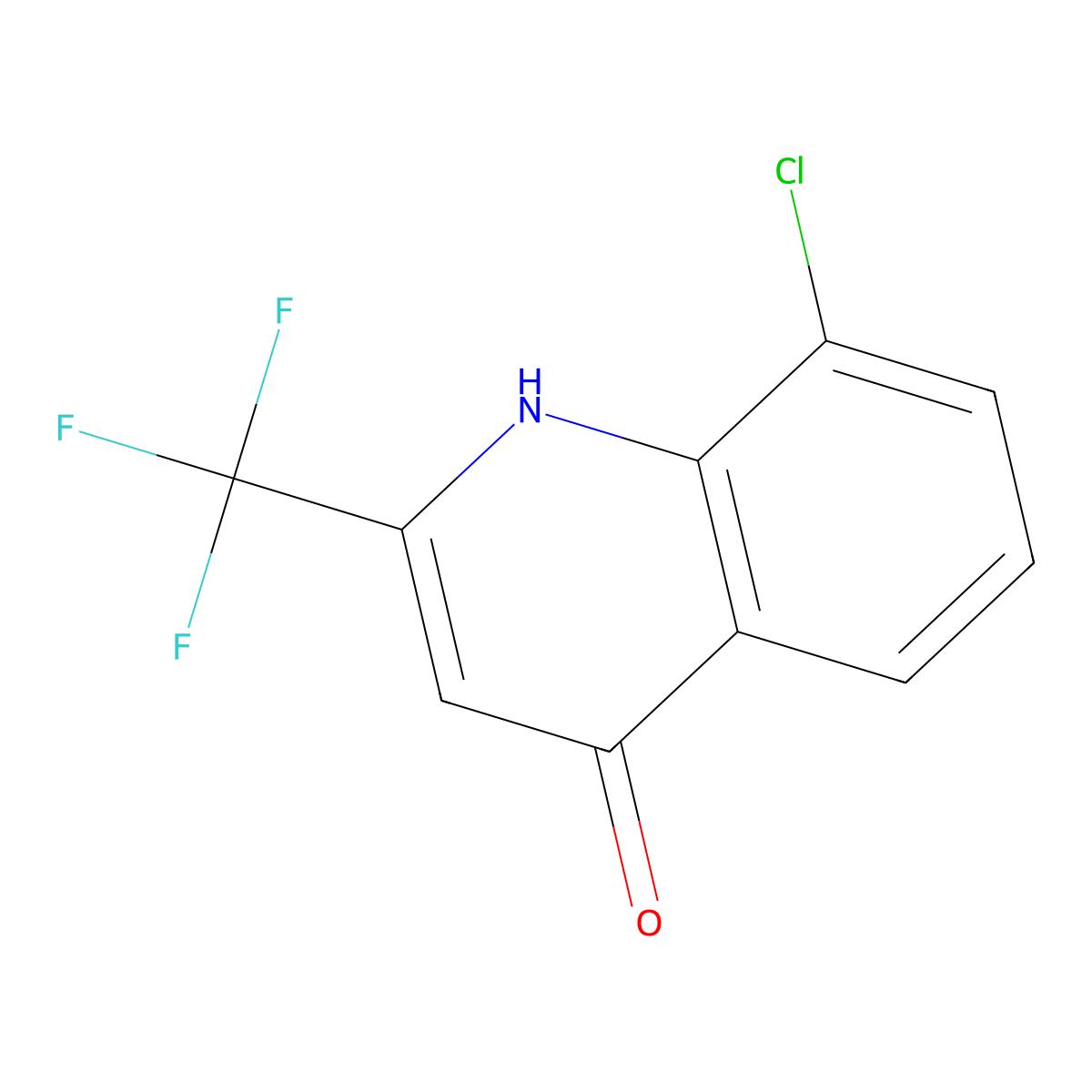 8-Chloro-4-Hydroxy-2-(Trifluoromethyl)Quinoline molecular structure, CAS 18706-22-4