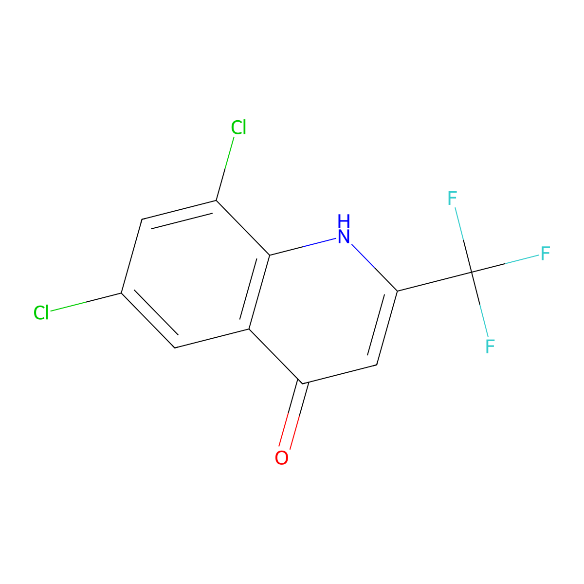 6,8-Dichloro-2-(trifluoromethyl)quinolin-4-ol molecular structure, CAS 18706-23-5