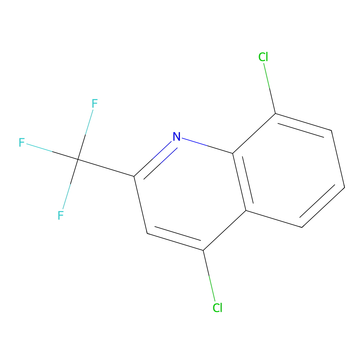4,8-Dichloro-2-(trifluoromethyl)quinoline molecular structure, CAS 18706-35-9