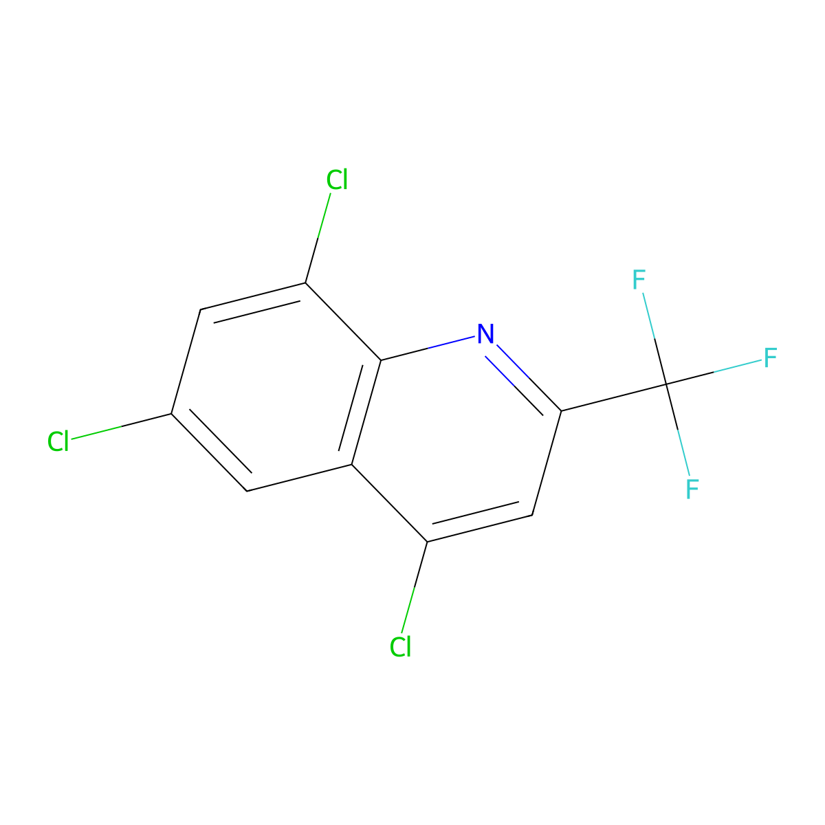 4,6,8-Trichloro-2-(trifluoromethyl)quinoline molecular structure, CAS 18706-37-1