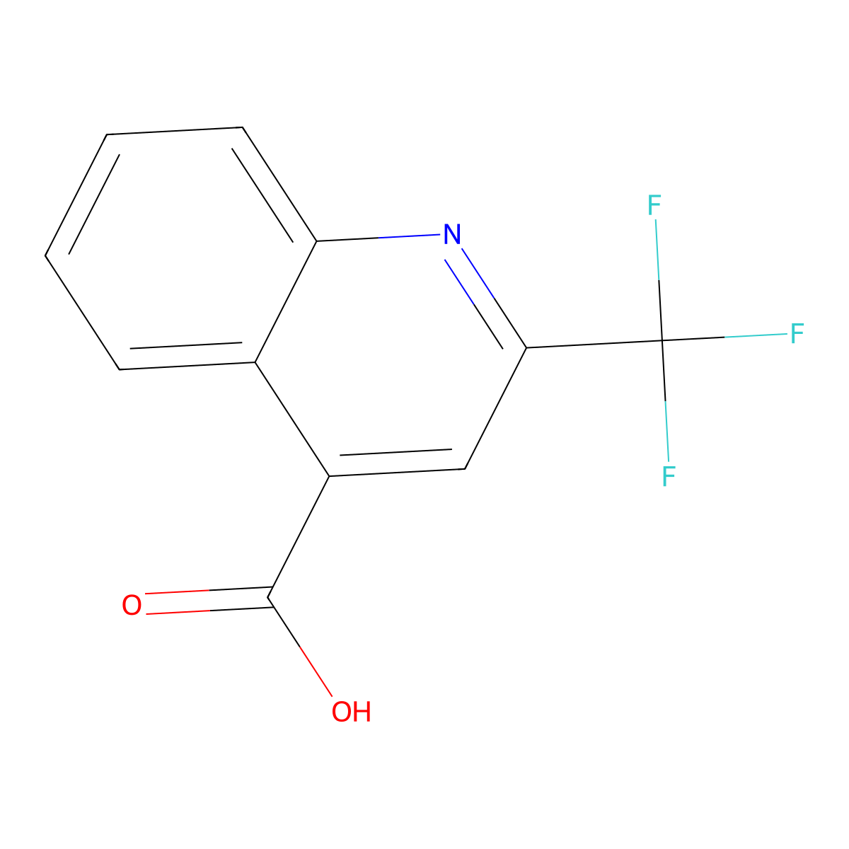 2-(Trifluoromethyl)quinoline-4-carboxylic acid molecular structure, CAS 18706-39-3