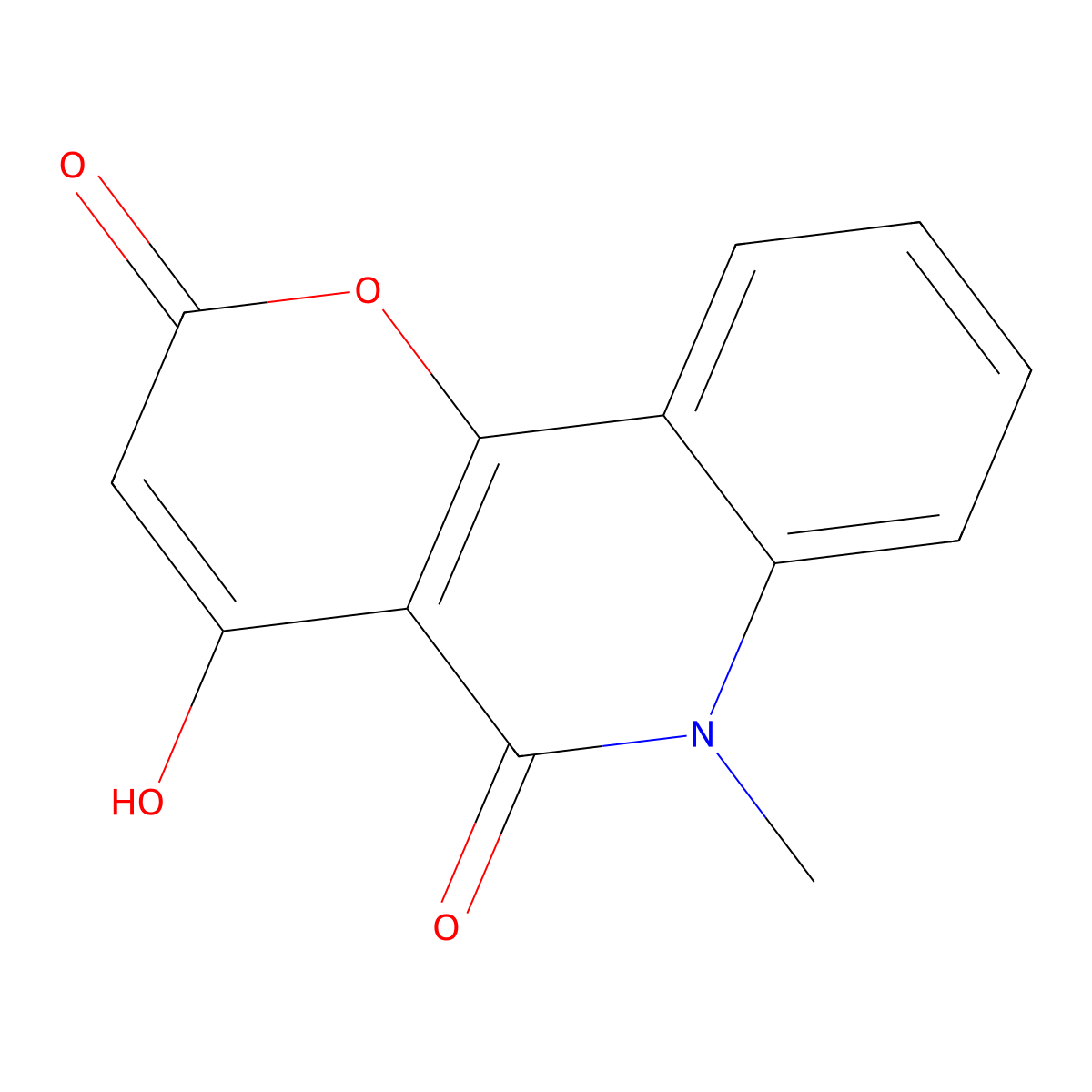 4-hydroxy-6-methyl-2H-pyrano[3,2-c]quinoline-2,5(6H)-dione molecular structure, CAS 18706-63-3