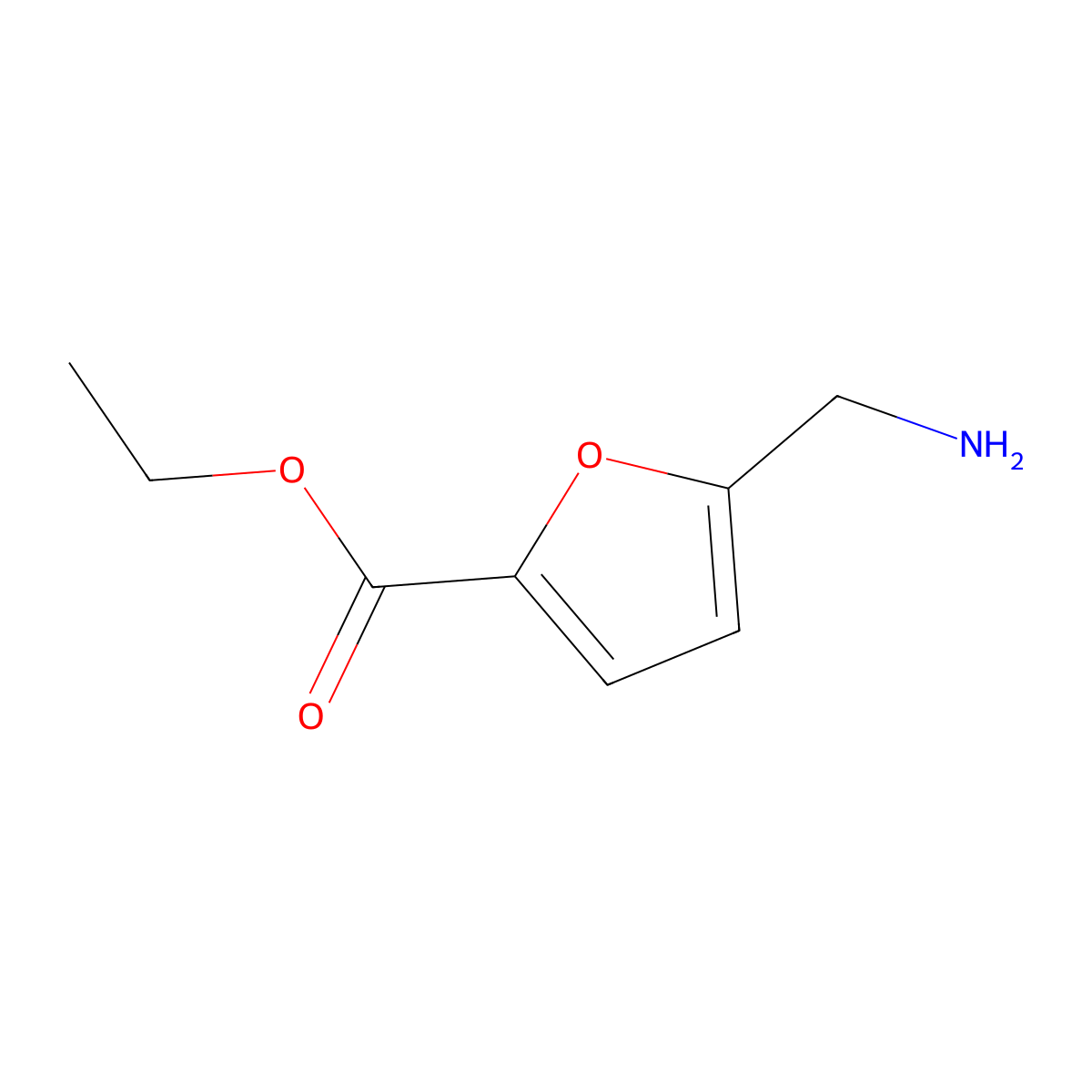 Ethyl 5-(aminomethyl)furan-2-carboxylate molecular structure, CAS 18707-63-6