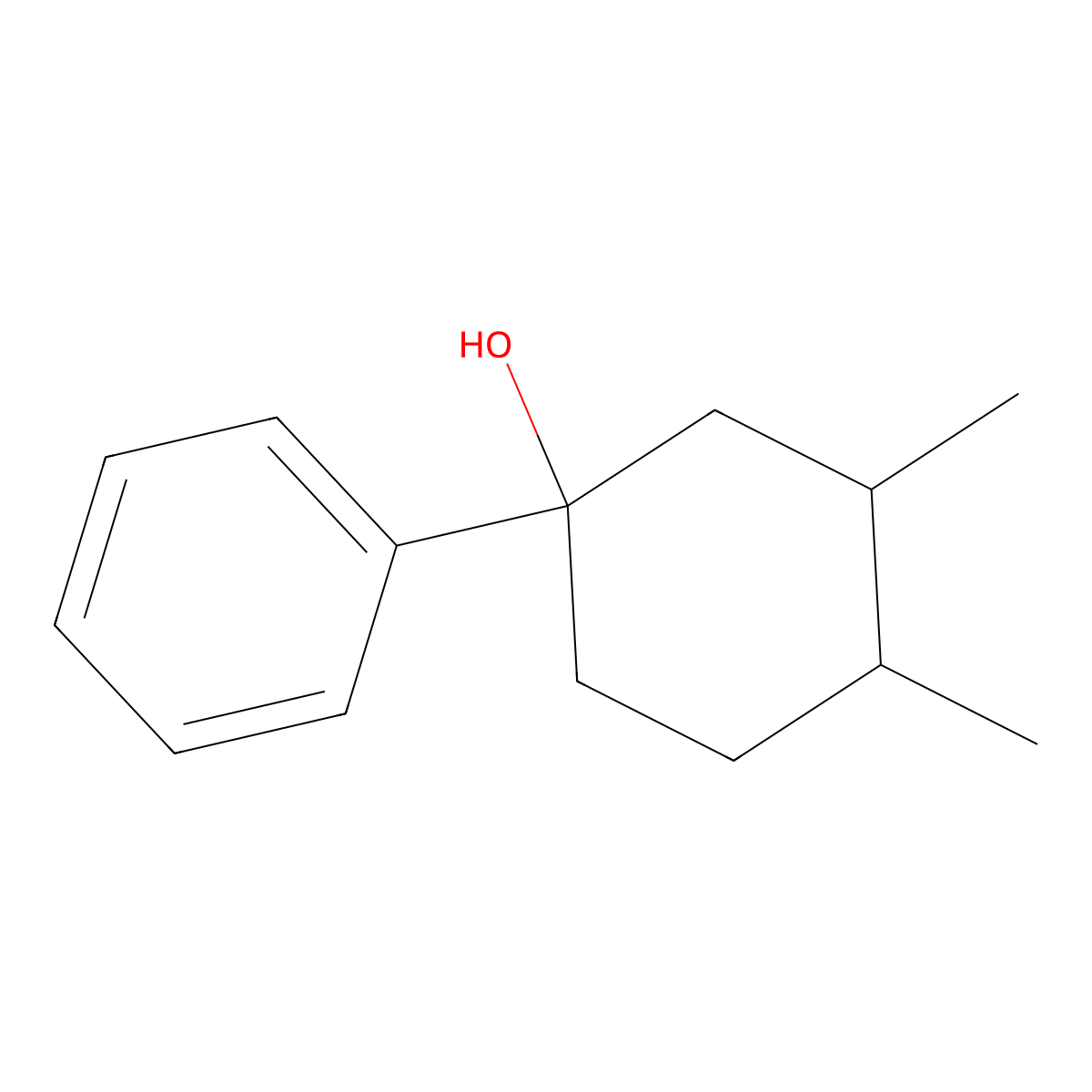 3,4-Dimethyl-1-phenylcyclohexan-1-ol molecular structure, CAS 18707-86-3
