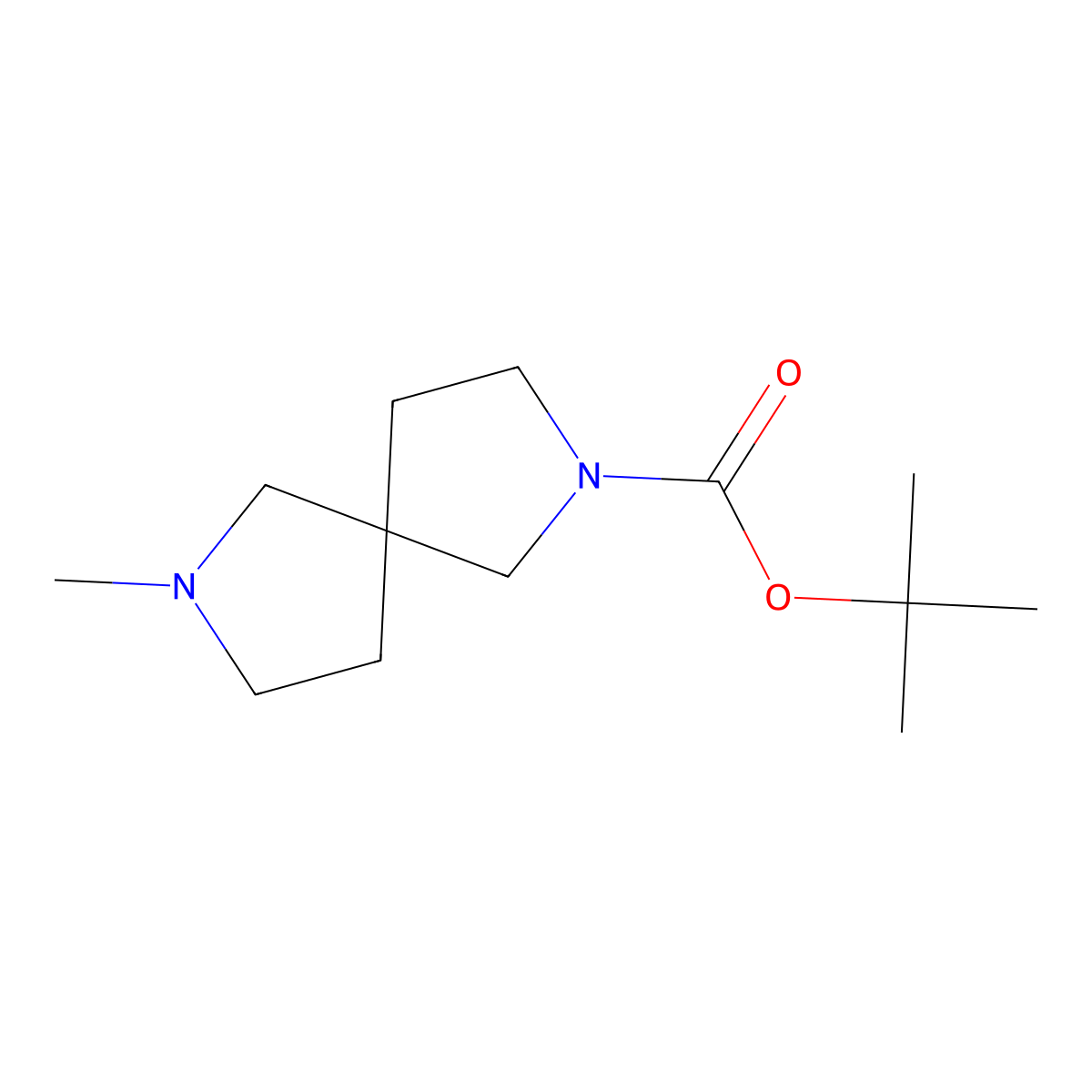 tert-Butyl 7-methyl-2,7-diazaspiro[4.4]nonane-2-carboxylate molecular structure, CAS 1870731-96-6