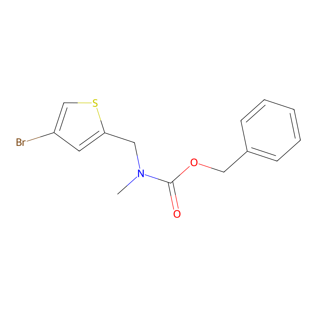 benzyl N-[(4-bromothiophen-2-yl)methyl]-N-methylcarbamate molecular structure, CAS 1870763-00-0