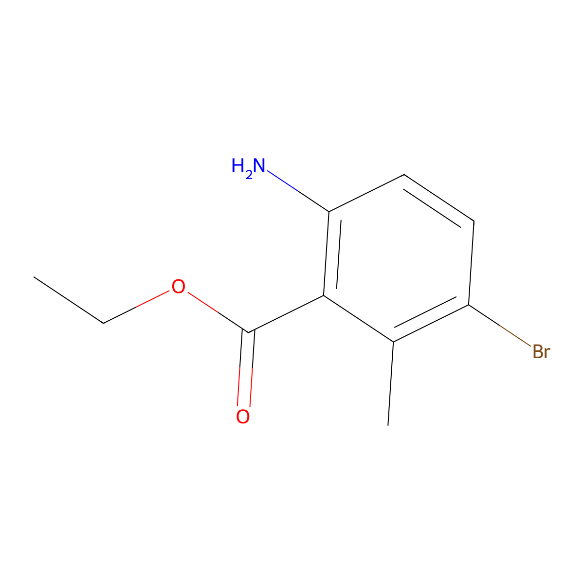 Ethyl 6-amino-3-bromo-2-methylbenzoate molecular structure, CAS 1870771-44-0