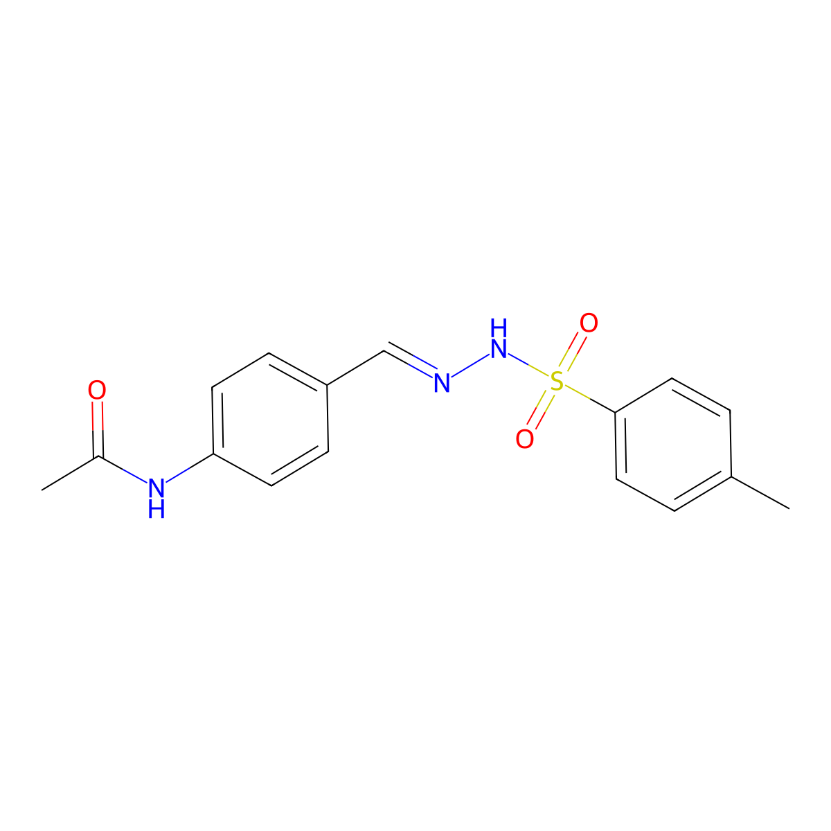 N-[4-[[(4-methylphenyl)sulfonylhydrazinylidene]methyl]phenyl]acetamide molecular structure, CAS 18708-53-7