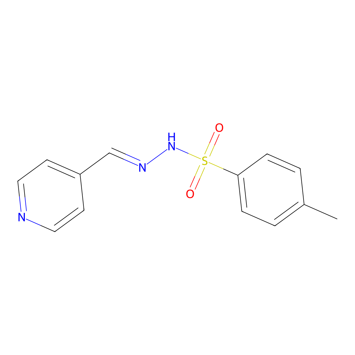 4-methyl-N-(pyridin-4-ylmethylideneamino)benzenesulfonamide molecular structure, CAS 18708-54-8