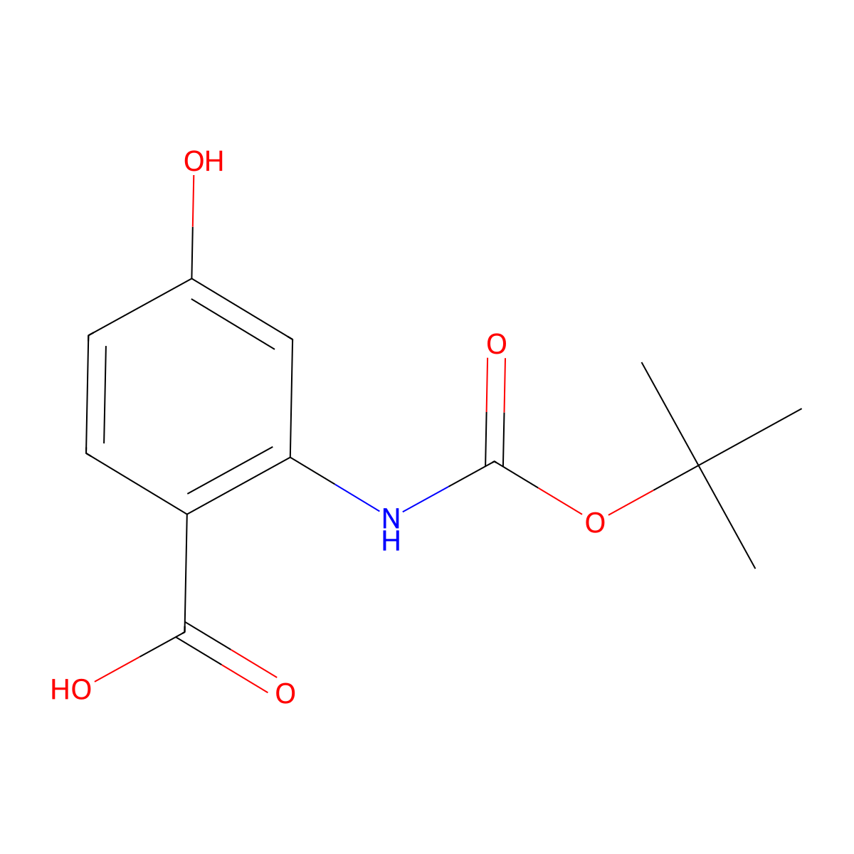 2-{[(Tert-butoxy)carbonyl]amino}-4-hydroxybenzoic acid molecular structure, CAS 1870829-81-4