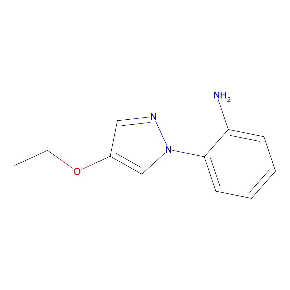 2-(4-Ethoxy-pyrazol-1-yl)-phenylamine molecular structure, CAS 1870858-49-3