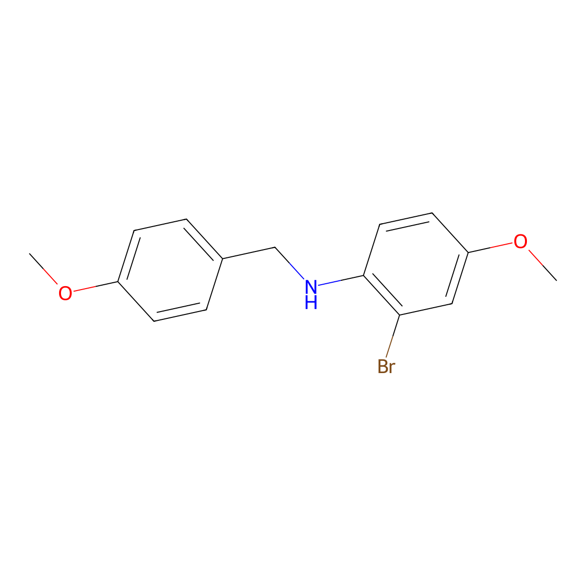 2-bromo-4-methoxy-N-(4-methoxybenzyl)aniline molecular structure, CAS 1870878-91-3