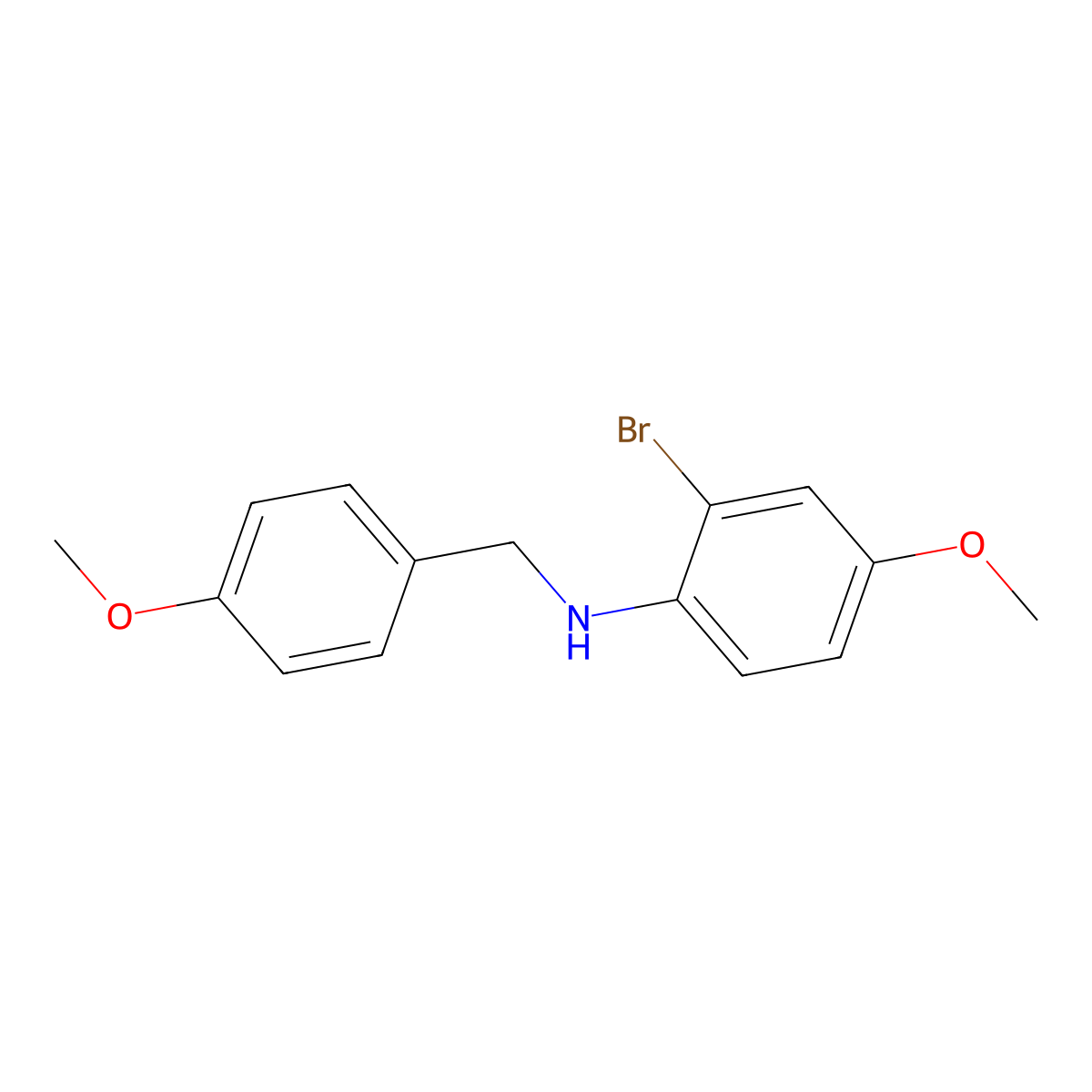 2-bromo-4-methoxy-N-(4-methoxybenzyl)aniline molecular structure, CAS 1870878-91-3