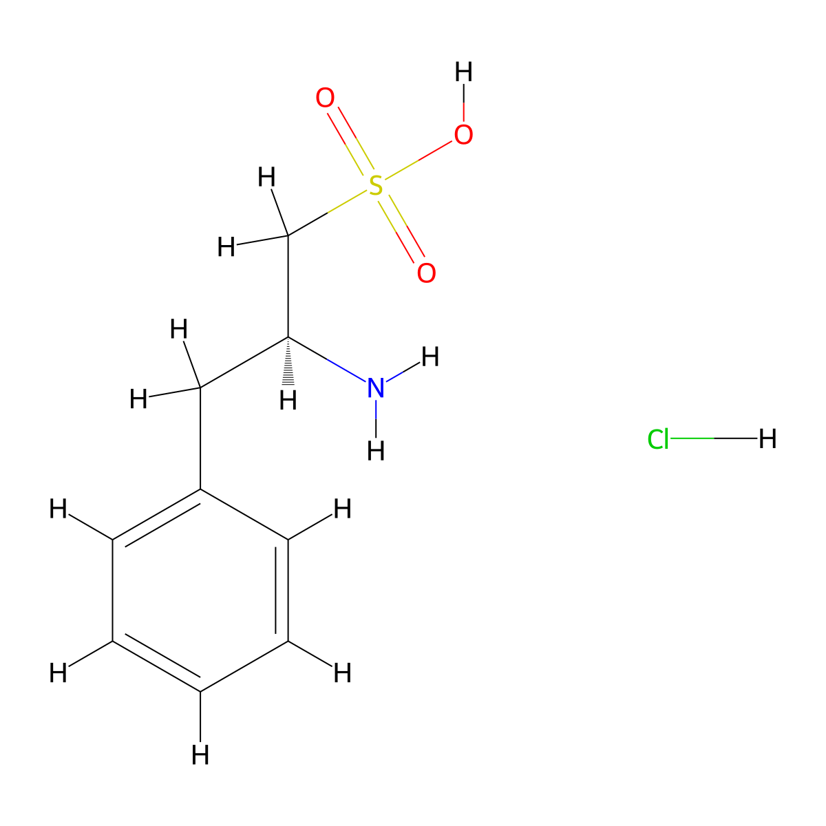 (S)-2-Amino-3-phenylpropane-1-sulfonic acid hydrochloride molecular structure, CAS 187089-21-0