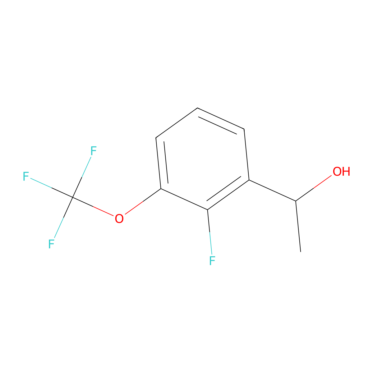 2-Fluoro-alpha-methyl-3-(trifluoromethoxy)benZenemethanol molecular structure, CAS 1870891-54-5