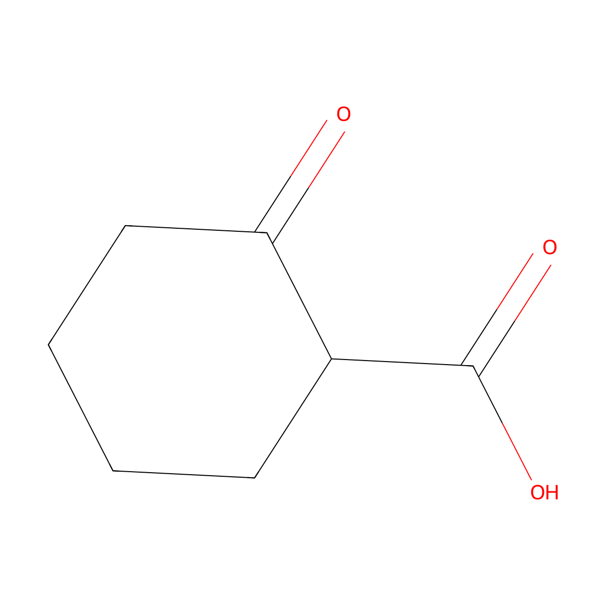2-Oxocyclohexanecarboxylic acid molecular structure, CAS 18709-01-8