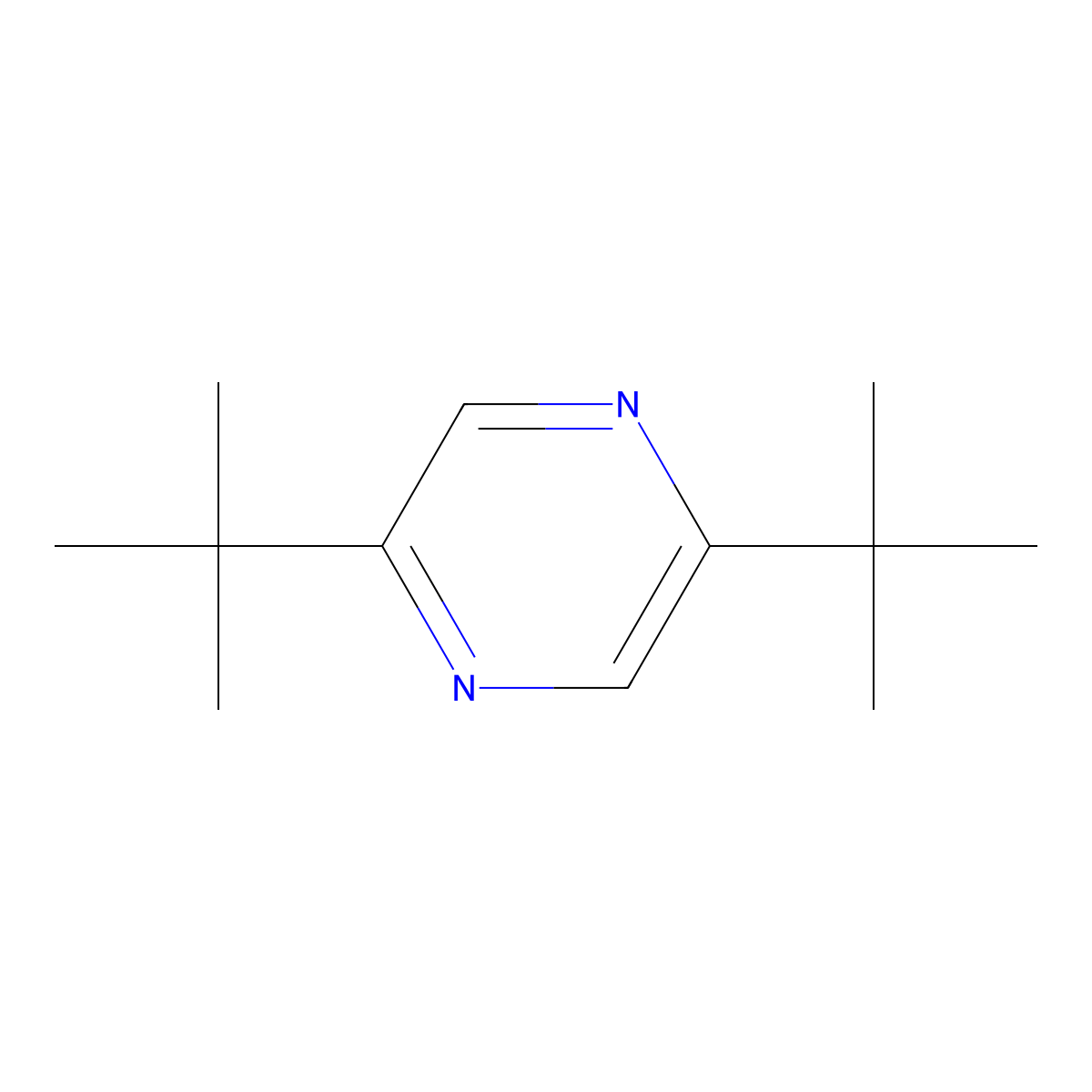 2,5-bis(1,1-Dimethylethyl)-pyrazine molecular structure, CAS 18709-51-8