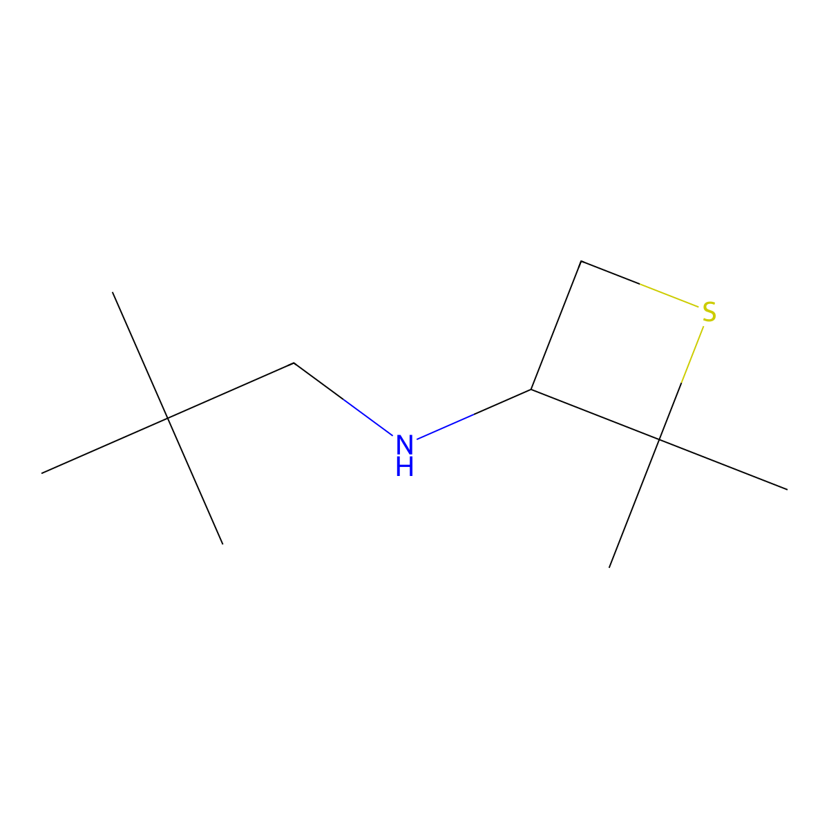 2,2-Dimethyl-N-neopentylthietan-3-amine molecular structure, CAS 1870928-81-6