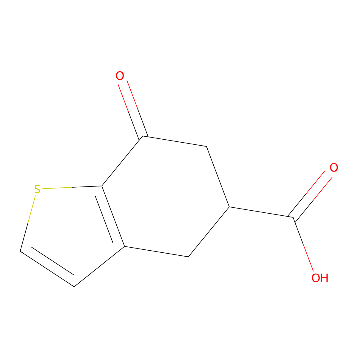 7-Oxo-4,5,6,7-tetrahydro-1-benzothiophene-5-carboxylic acid molecular structure, CAS 187097-46-7