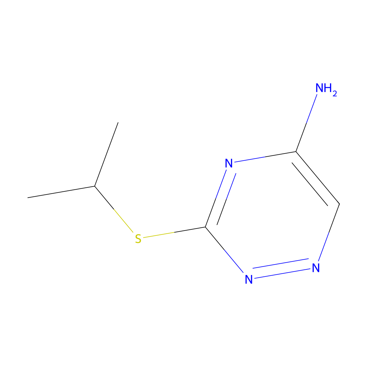 3-(Isopropylthio)-1,2,4-triazin-5-amine molecular structure, CAS 187099-36-1