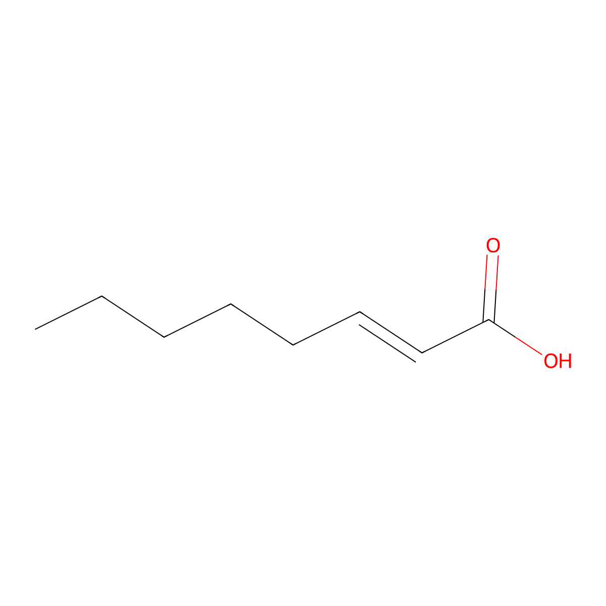 trans-2-Octenoic acid molecular structure, CAS 1871-67-6