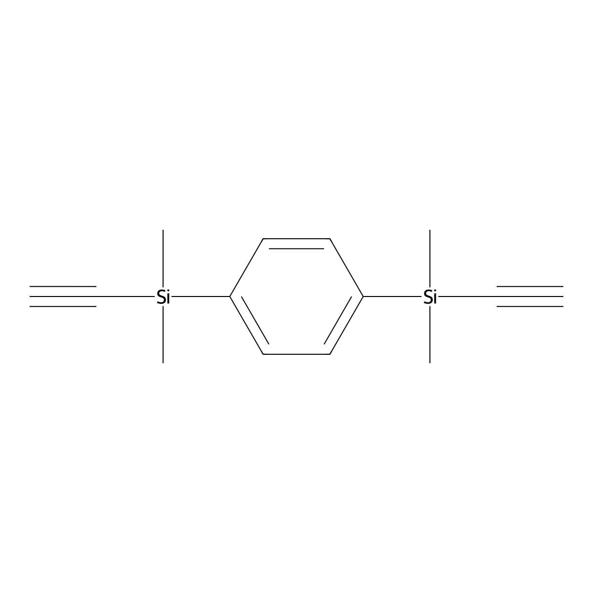 (1,4-Phenylene)bis[ethynyl(dimethyl)silane] molecular structure, CAS 1871-88-1