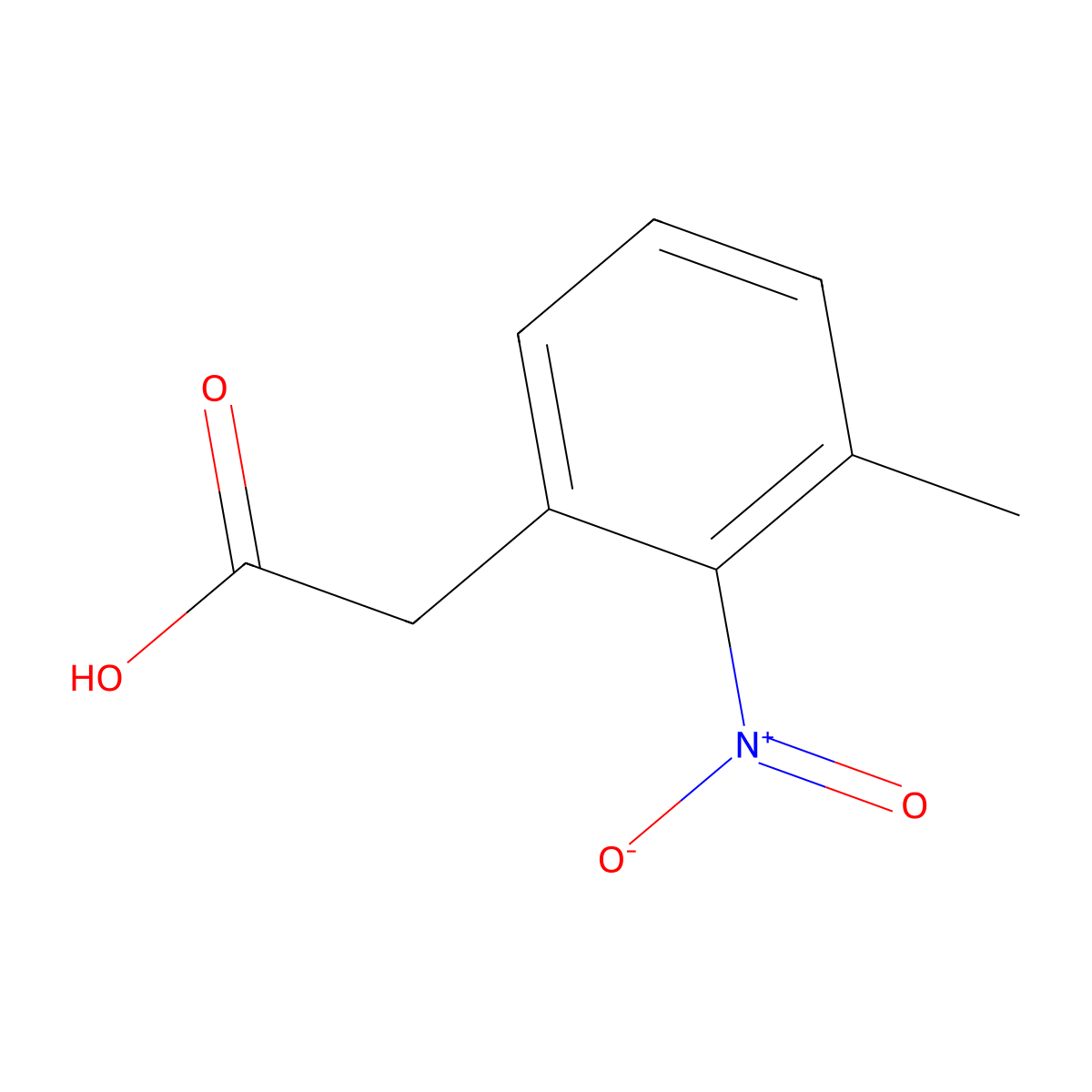 3-Methyl-2-nitrophenylacetic acid molecular structure, CAS 18710-86-6