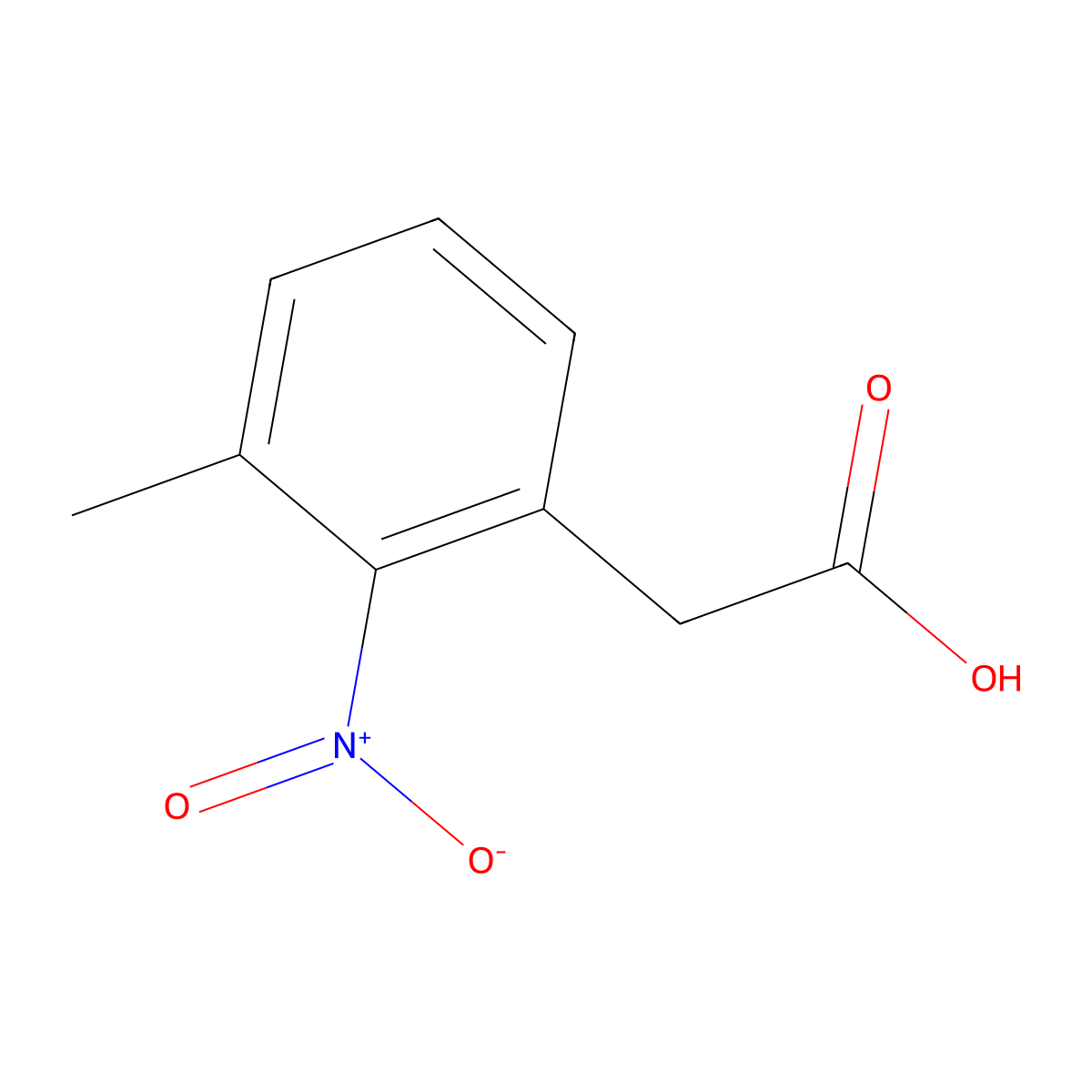 3-Methyl-2-nitrophenylacetic acid molecular structure, CAS 18710-86-6