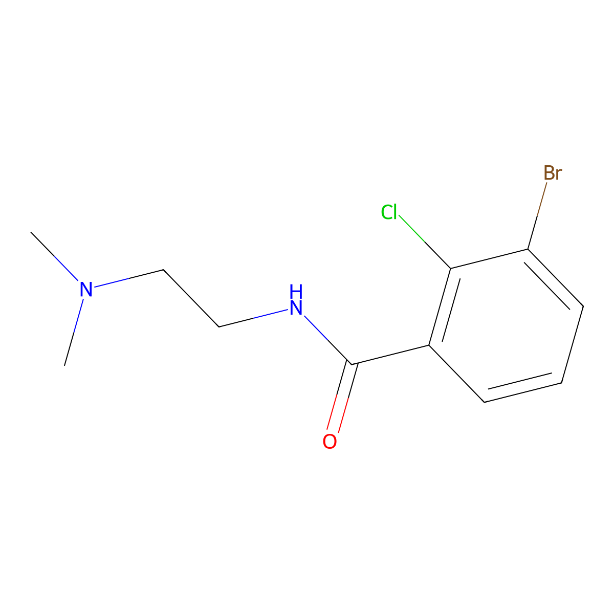 3-Bromo-2-chloro-N-[2-(dimethylamino)ethyl]benzamide molecular structure, CAS 1871002-42-4