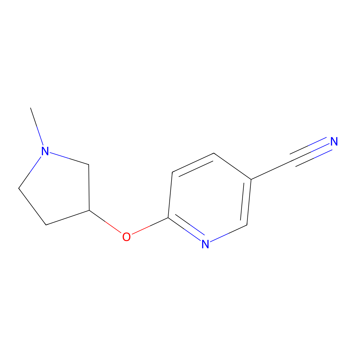 6-[(1-Methylpyrrolidin-3-yl)oxy]pyridine-3-carbonitrile molecular structure, CAS 1871002-52-6