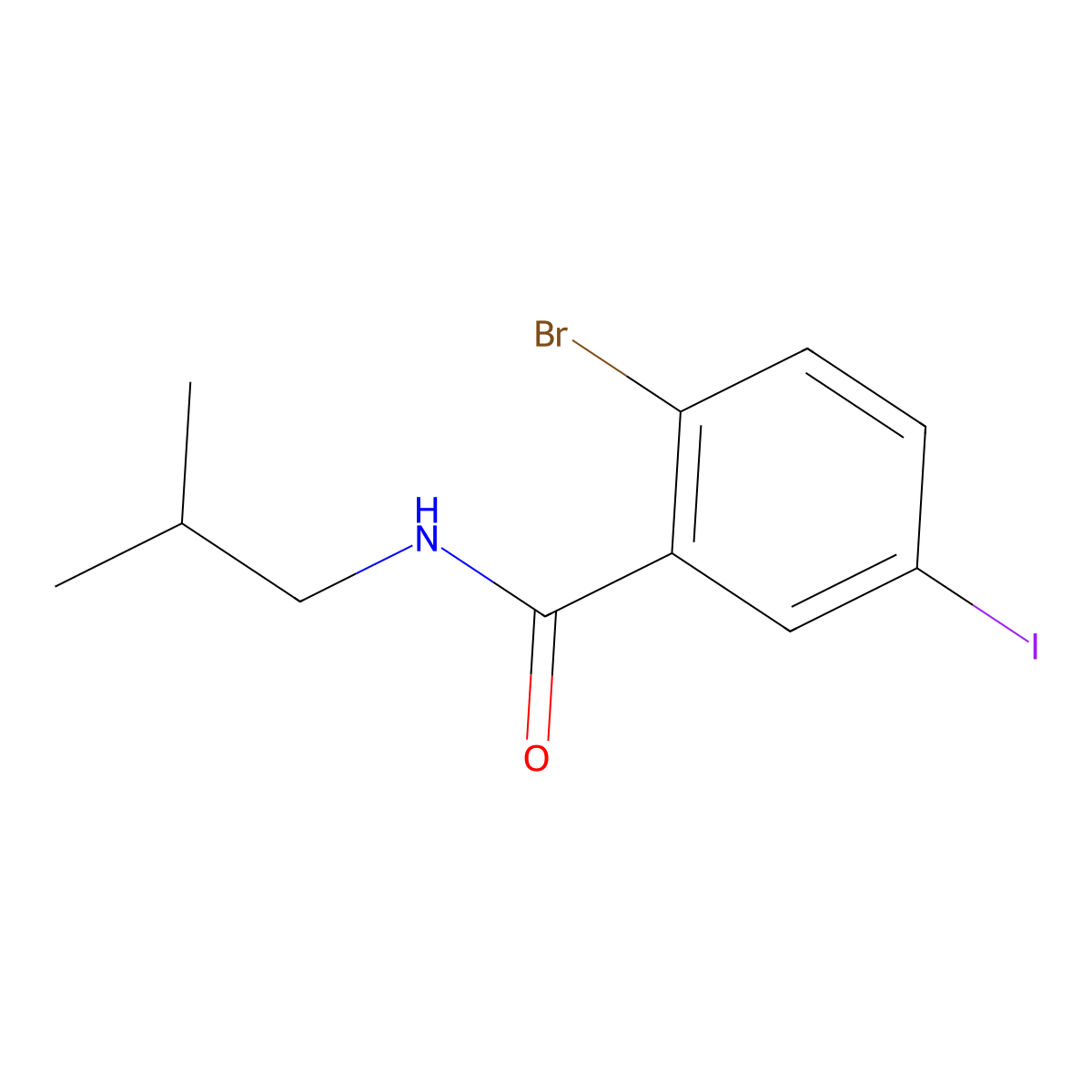 2-Bromo-5-iodo-N-isobutylbenzamide molecular structure, CAS 1871002-82-2