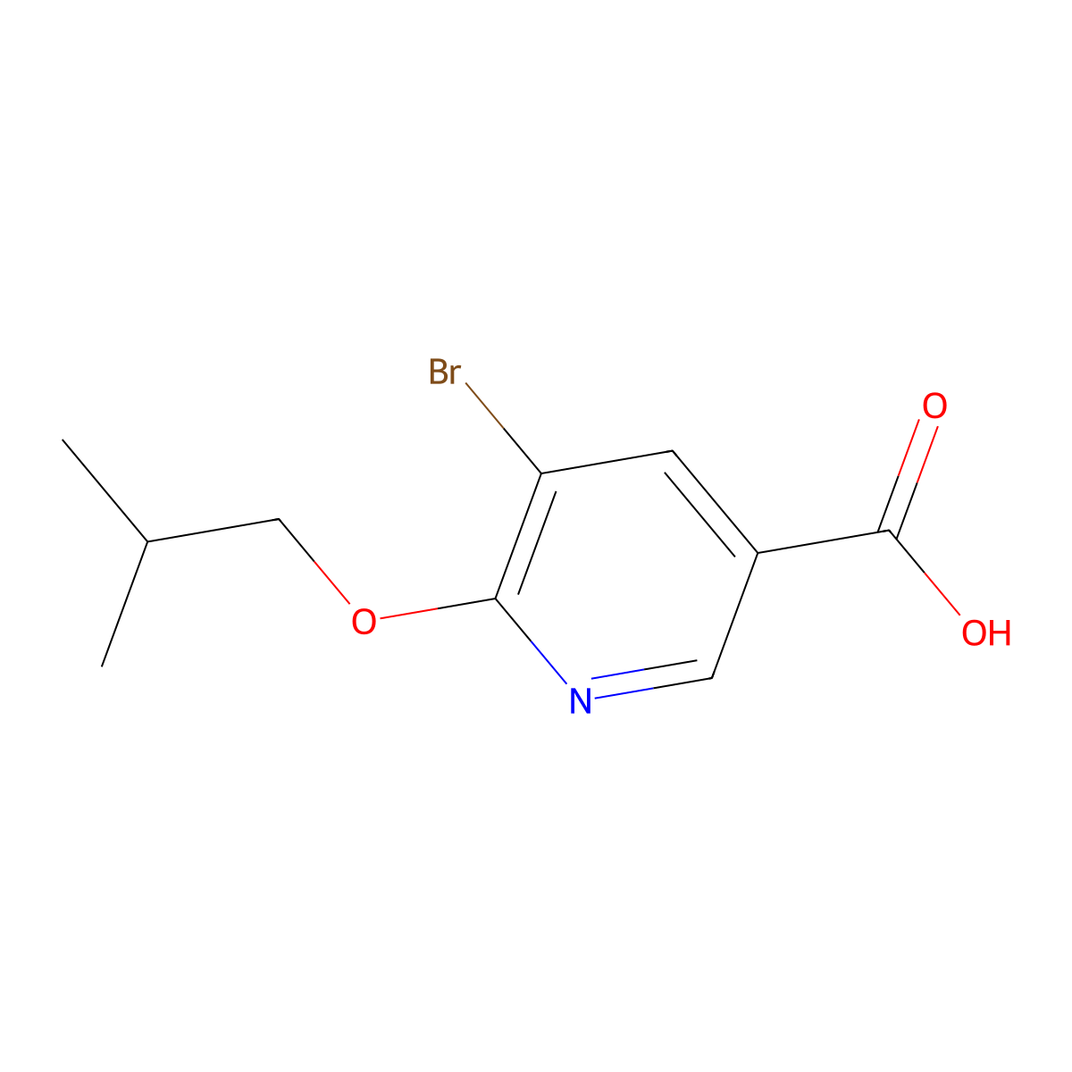 5-Bromo-6-isobutoxynicotinic acid molecular structure, CAS 1871004-03-3